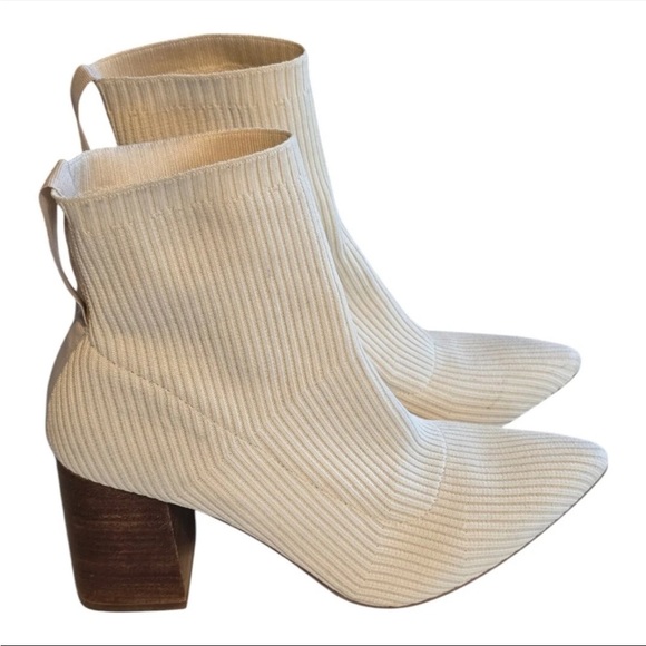 Steven New York By Steve Madden Ankle Booties Women 10M Neta Cream Knit Excellen - Picture 3 of 13